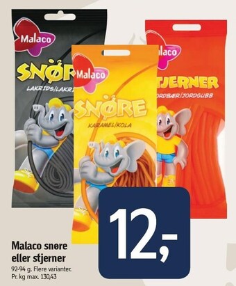 Føtex Malaco snøre eller stjerner tilbud