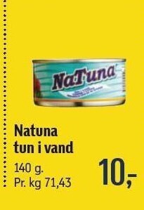 Føtex Natuna tun i vand tilbud