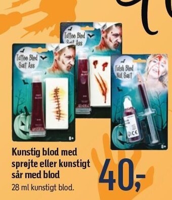 Føtex Kunstig blod med sprøjte eller kunstigt sår med blod tilbud