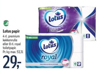 Føtex Lotus papir tilbud