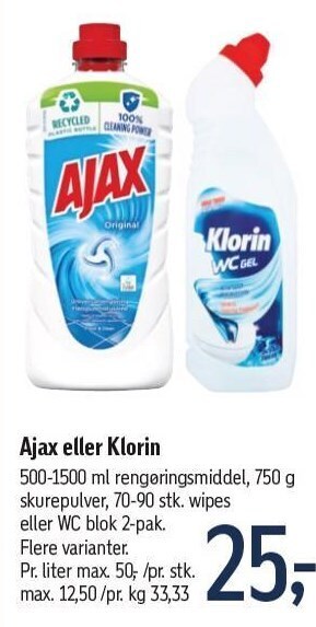 Føtex Ajax eller klorin tilbud