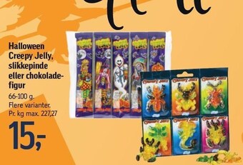 Føtex Halloween creepy jelly, slikkepinde eller chokoladefigur tilbud