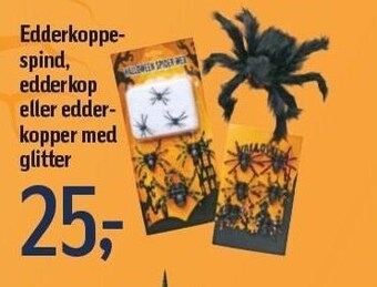 Føtex Edderkoppespind, edderkop eller edderkopper med glitter tilbud
