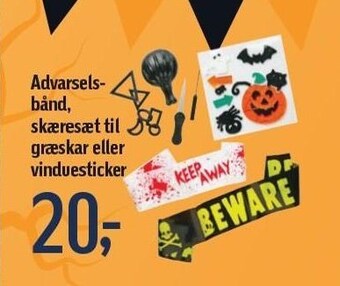 Advarselsbånd, skæresæt til græskar eller vinduesticker