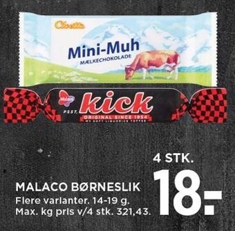 MENY Malaco børneslik tilbud