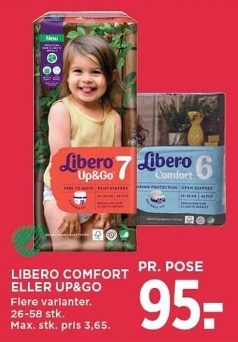 MENY Libero comfort eller up&go tilbud