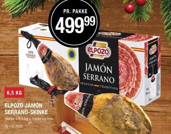 Poetzsch Padborg Elpozo jamón serrano-skinke - 6,5 kg tilbud