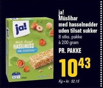 Poetzsch Padborg Ja! müslibar med hasselnødder uden tilsat sukker tilbud