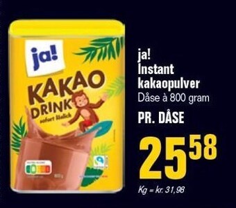 Poetzsch Padborg Ja! instant kakaopulver tilbud