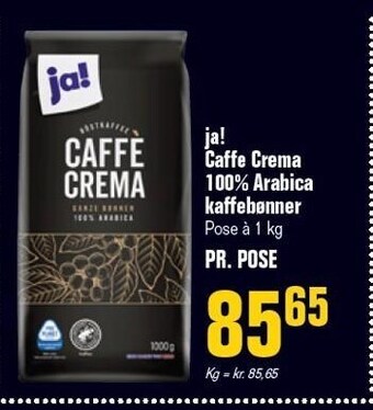 Poetzsch Padborg Ja! caffe crema 100% arabica kaffebønner tilbud