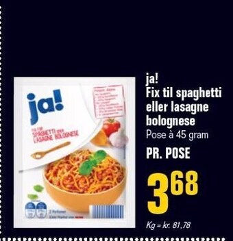Poetzsch Padborg Ja! fix til spaghetti eller lasagne bolognese tilbud