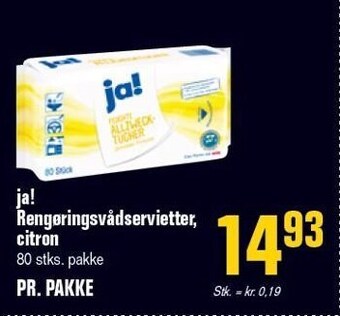 Poetzsch Padborg Ja! rengøringsvådservietter, citron tilbud