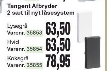 Harald Nyborg Tangent afbryder 2 sæt til nyt låsesystem tilbud