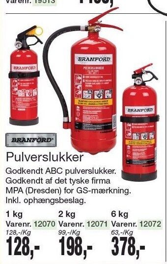 Harald Nyborg Branford pulverslukker tilbud