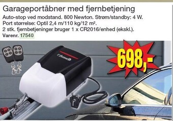Harald Nyborg Garageportåbner med fjernbetjening tilbud
