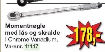 Harald Nyborg Momentnøgle med lås og skralde tilbud
