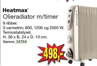 Harald Nyborg Heatmax olieradiator m/timer tilbud
