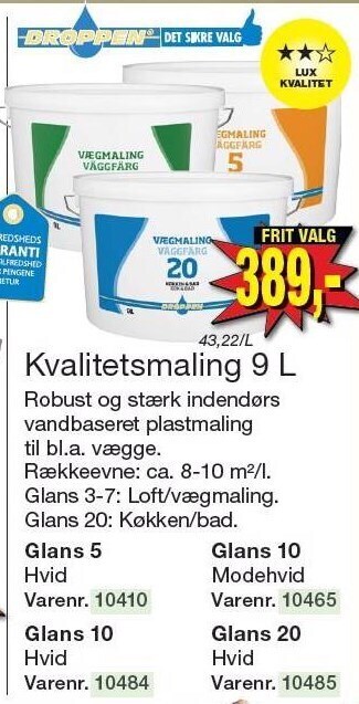 Harald Nyborg Droppen kvalitetsmaling 9 l tilbud
