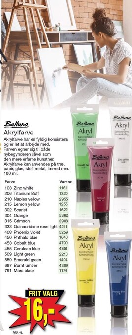 Harald Nyborg Belluno akrylfarve tilbud