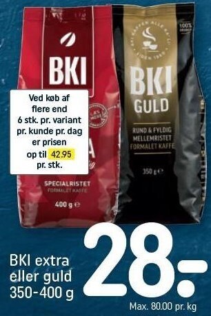 REMA 1000 Bki extra eller guld tilbud