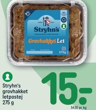 REMA 1000 Stryhn's grovhakket letpostej tilbud