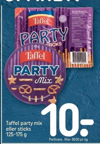 REMA 1000 Taffel party mix eller sticks tilbud