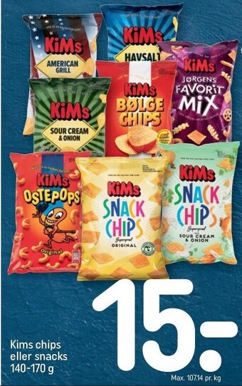 REMA 1000 Kims chips eller snacks tilbud