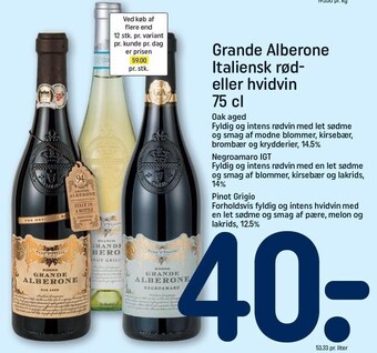 REMA 1000 Grande alberone italiensk rød- eller hvidvin tilbud