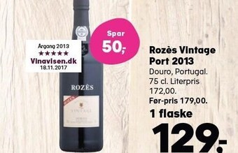 SuperBrugsen Rozès vintage port 2013 tilbud