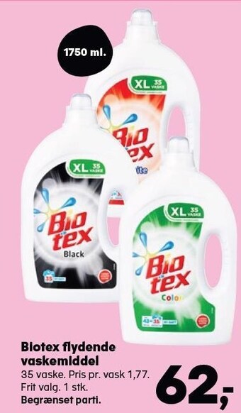 SuperBrugsen Biotex flydende vaskemiddel tilbud