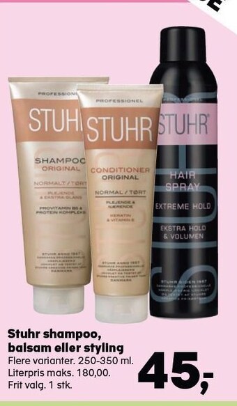 Stuhr shampoo, balsam eller styling