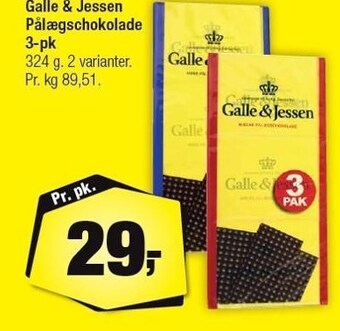 Calle Galle & jessen pålægschokolade tilbud