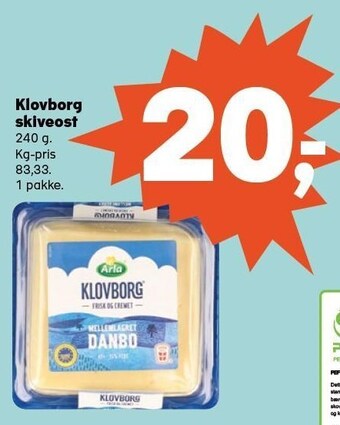 SuperBrugsen Klovborg skiveost tilbud