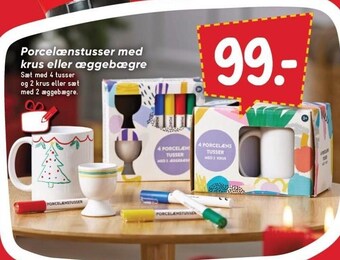 Bilka Porcelænstusser med krus eller æggebægre tilbud