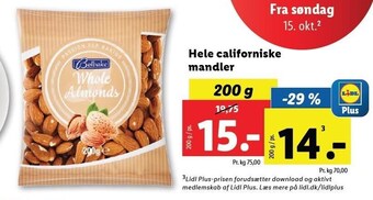 Lidl Hele californiske mandler tilbud