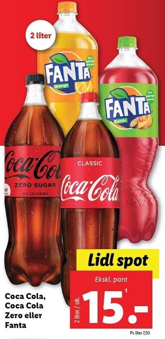 Lidl Coca cola, coca cola zero eller fanta tilbud