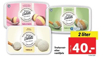 Lidl Trefarvet eller vaniljeis tilbud