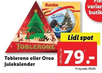 Lidl Toblerone eller oreo julekalender tilbud