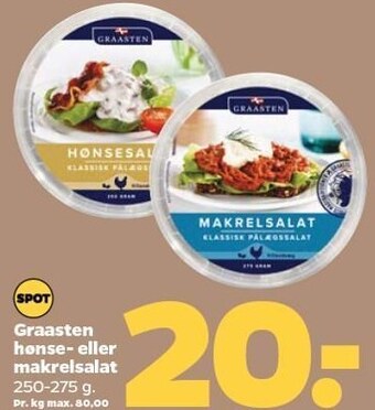 Netto Graasten hønse- eller makrelsalat tilbud