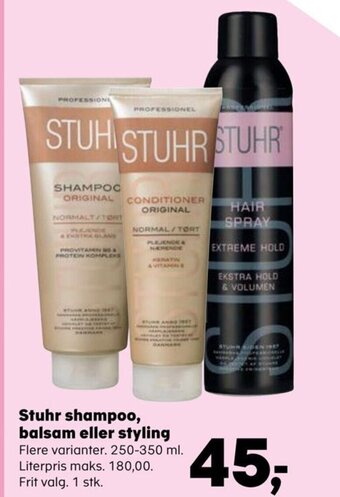 Stuhr shampoo, balsam eller styling