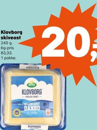 SuperBrugsen Klovborg skiveost tilbud