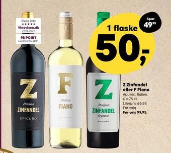 SuperBrugsen Z zinfandel eller f fiano tilbud