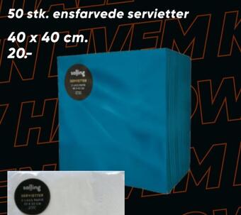 Bilka Ensfarvede servietter tilbud