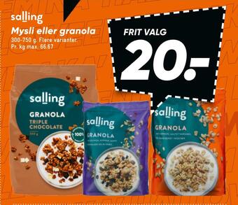 Bilka Mysli eller granola tilbud