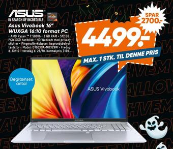 Bilka Asus vivobook 16 wuxga 16,10 format pc tilbud