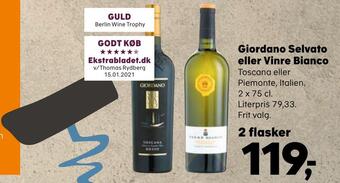 SuperBrugsen Giordano selvato eller vinre bianco tilbud