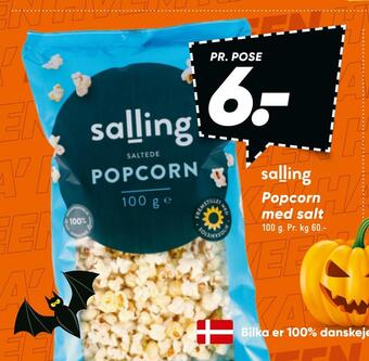 Bilka Popcorn med salt tilbud