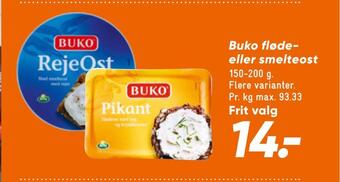 Bilka Buko fløde- eller smelteost tilbud