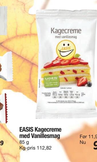 Fakta Tyskland Easis kagecreme med vanillesmag tilbud