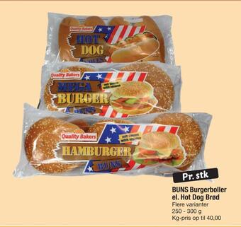 Buns burgerboller el. hot dog brød